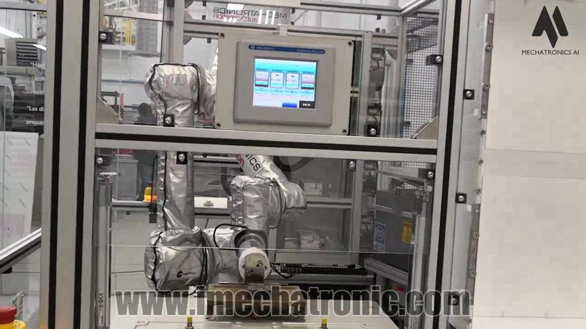 Mechatronics robotic cell on a real production line